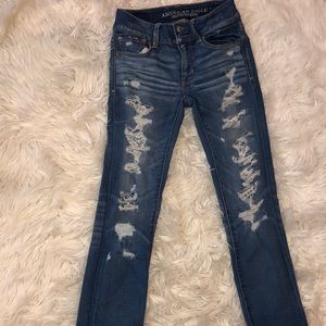American Eagle ripped skinny jeans